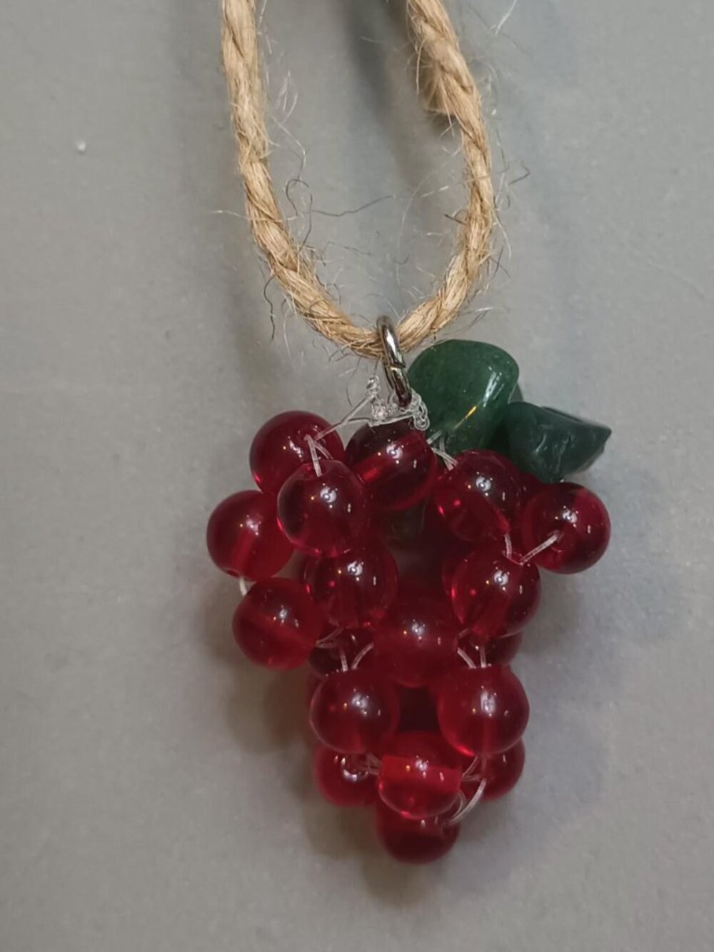 Handmade Beaded Keychain Charm Pendant Red Grape Cluster Fruit Fairy Kawaii Y2K